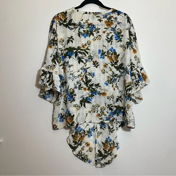 Tamara H women’s blue floral fairycore bohemian blouse - Picture 4 of 10